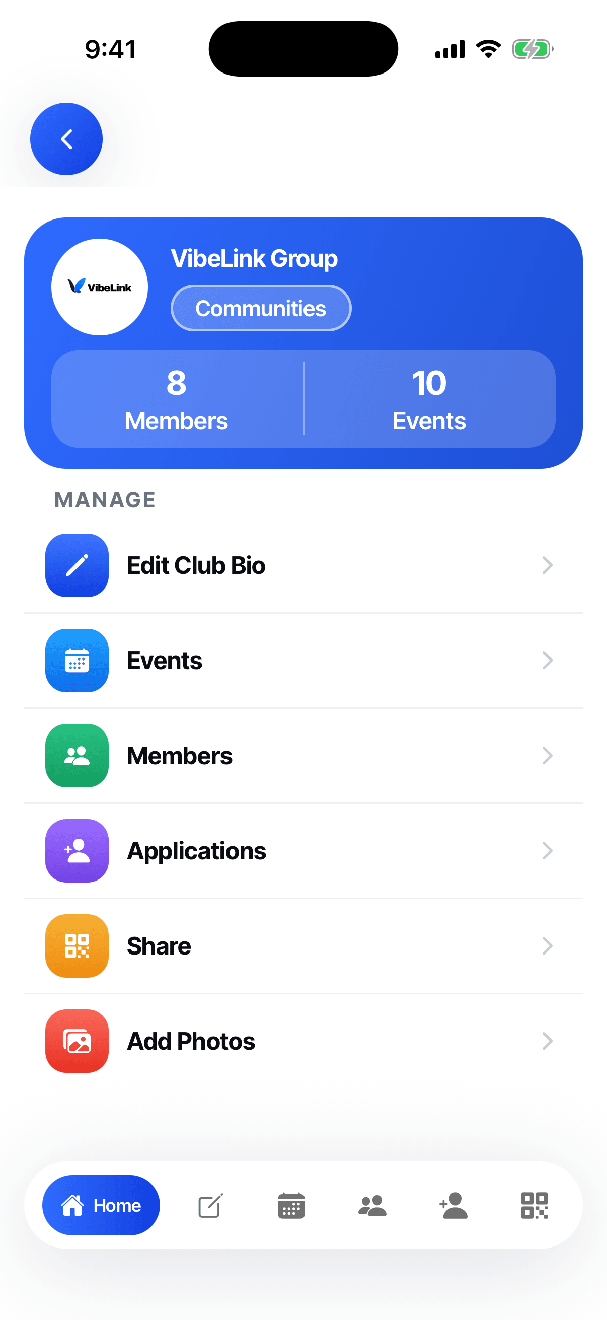 VibeLink Club Admin Dashboard